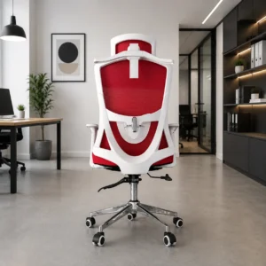 Red & White Office Chair EC-06
